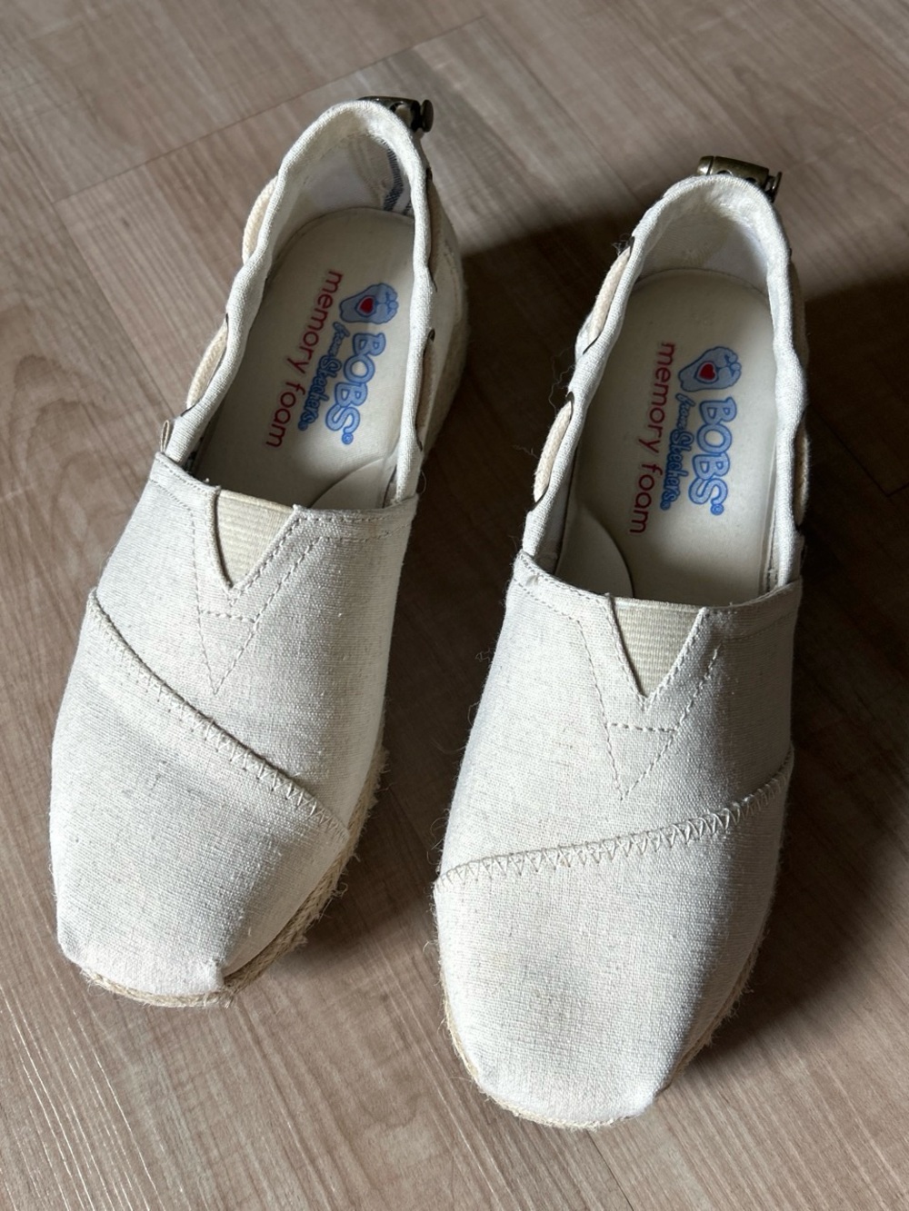 BOBS from Skechers Women's Cream Espadrille Slip-On Shoes